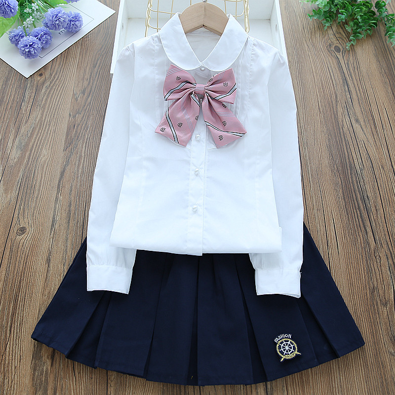 白衬衫短裙小学生校服女童秋装
