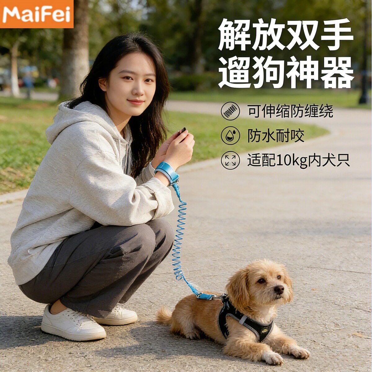 新款宠物狗狗牵引绳伸缩免手续自狗牵引绳