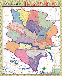 2023年安徽蚌埠市怀远县行政交通旅游乡镇村落分布地图