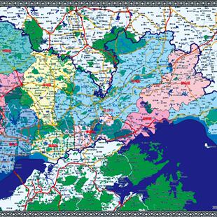 2024年定制广东深圳市百度版行政交通旅游地图龙岗宝安龙华福田区
