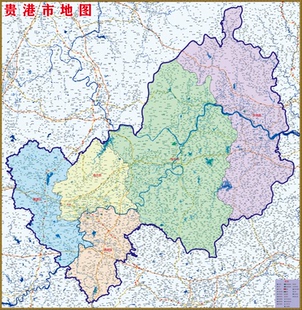 2020年广西贵港市地图东港区菊区岚山区五莲县日照开发区山海天