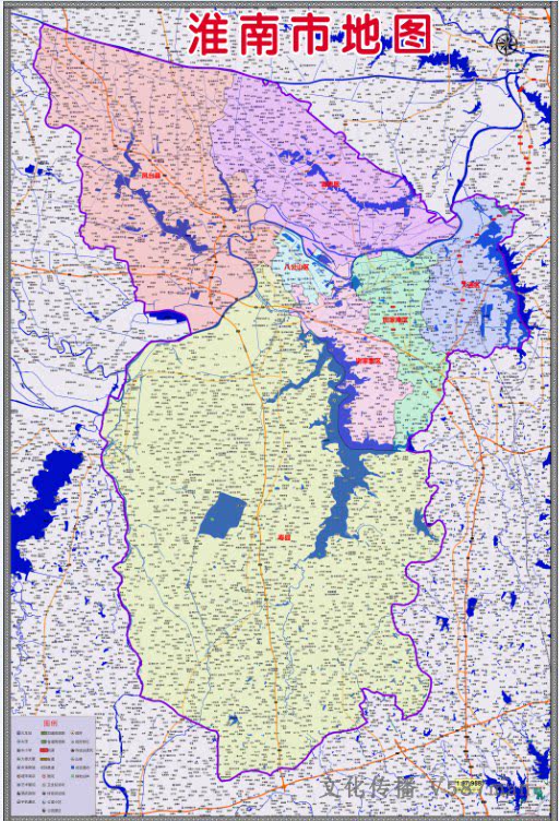 2022年9月安徽淮南市行政地图凤台县寿县潘集谢家集大通田家庵区