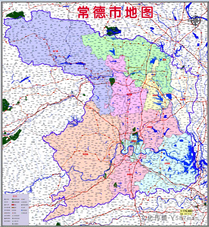 2022年10月湖南常德市地图桃源汉寿临澧石门安乡县鼎城武陵区津市