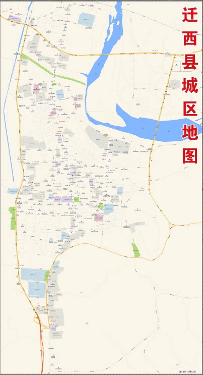 2019年河北唐山市迁西县主城区地图交通旅游街道小区房产楼盘学校