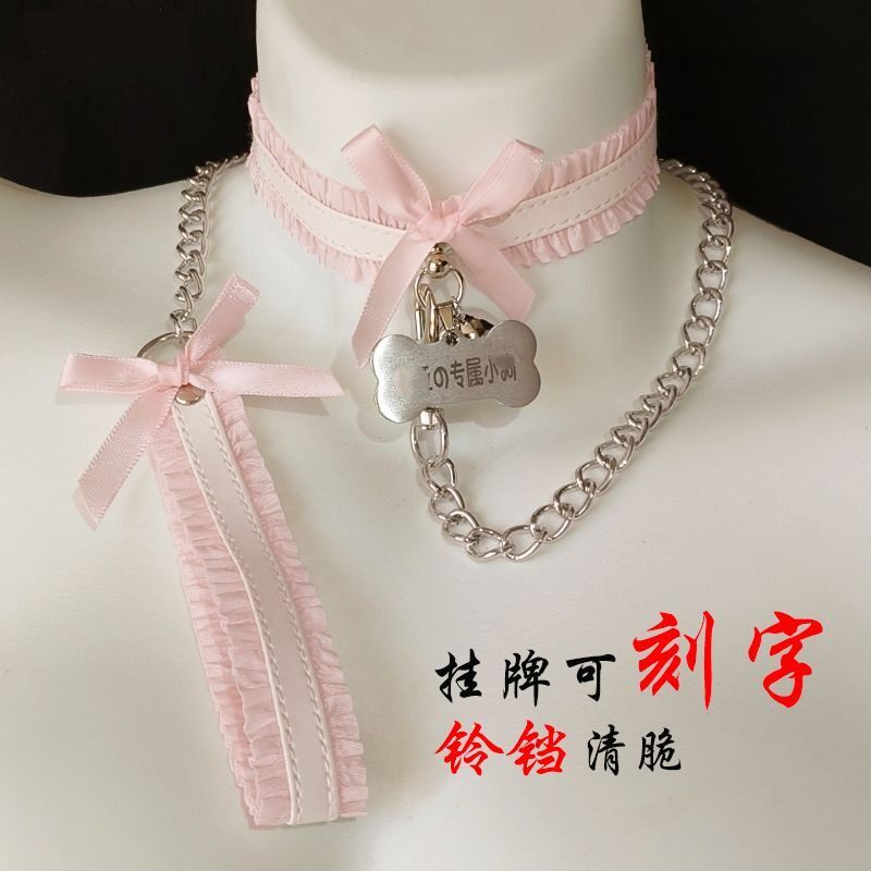 花边蕾丝蝴蝶结颈饰puppy铃铛choker项圈女颈带情侣有趣甜酷软妹