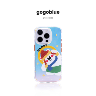 gogoblue原创 冬日小熊适用于iPhone16 pro Max防摔炫彩磁吸手机壳