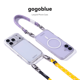 gogoblue Max iPhone17手机壳挂绳专用防丢透明透黑硬底软边全包双挂手机壳适用于苹果17pro