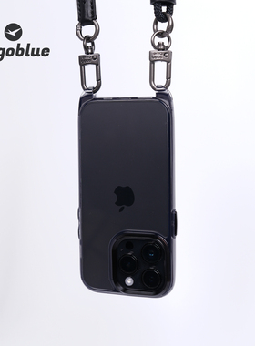 gogoblue 挂绳专用手机壳透明黑色硬底软边苹果iPhone14、15系列