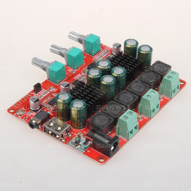 蓝牙数字接收 功放板 2.1 声道功放板 三五电子 HF208