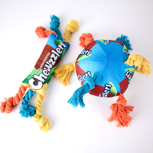 宠物用品狗狗玩具球彩虹糖果玩具磨牙耐咬发声棉绳解闷互动玩具