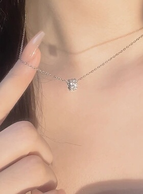 S925纯银满钻小蛮腰轻奢项链女轻奢小众高级感精致简约百搭锁骨链