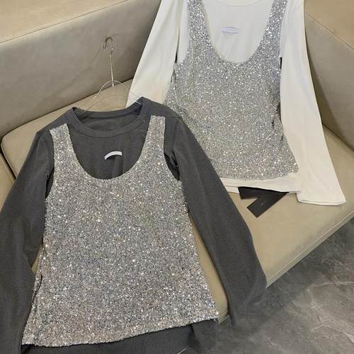 拼接假两件抓绒T恤宽松奢侈感