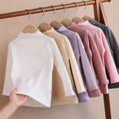 女童磨毛厚德绒半高领打底衫 秋冬儿童保暖内衣秋衣T恤百搭上衣