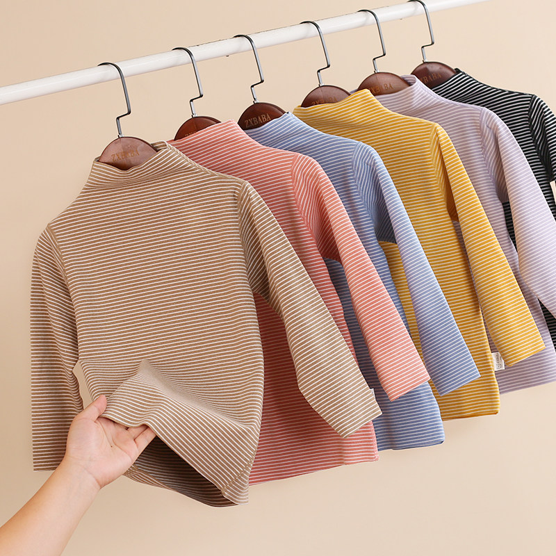 儿童条纹磨毛厚德绒半高领打底衫冬男女童保暖无骨秋衣T恤中大童,童装/婴儿装/亲子装,T恤,淘宝优惠券,粉丝福利购,淘宝优惠卷