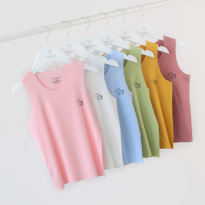 莫代尔无痕婴儿中大童吊带打底衫