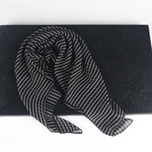 小方巾丝巾女黑色条纹70纱巾百搭100%桑蚕丝真丝围巾 微瑕 特价