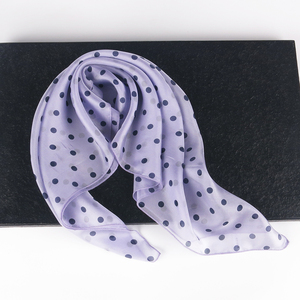 浅紫色小方巾丝巾女2026新款春秋防晒纱巾波点100%桑蚕丝真丝围巾