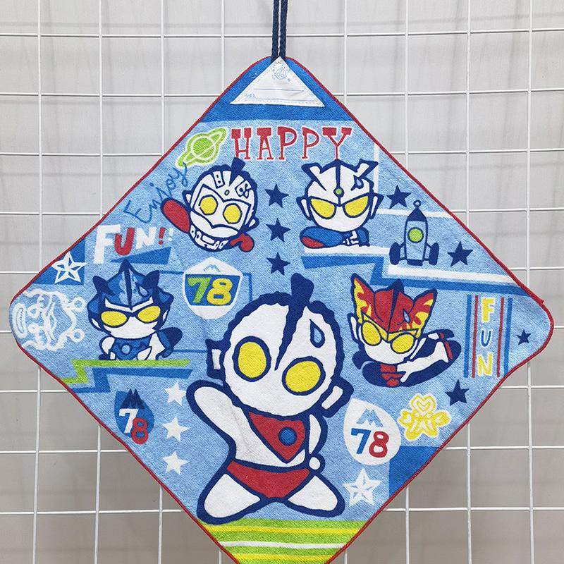 奥特超人曼星云男孩卡通纯全棉儿童成人擦手洗脸挂巾毛巾 33x33cm