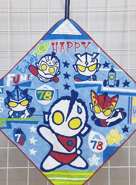 奥特超人曼星云男孩卡通纯全棉儿童成人擦手洗脸挂巾毛巾 33x33cm