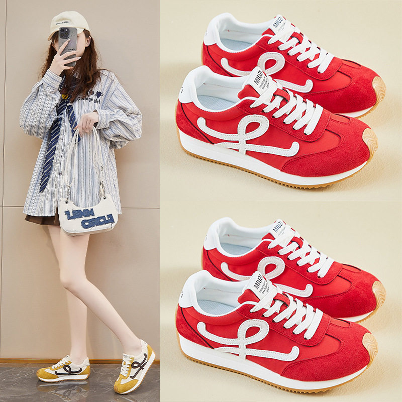 ins超火红色阿甘鞋女2026春夏新款高中生少女跑步休闲街拍运动鞋