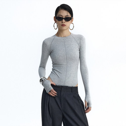 ourhour中缝结构圆领紧身连体衣