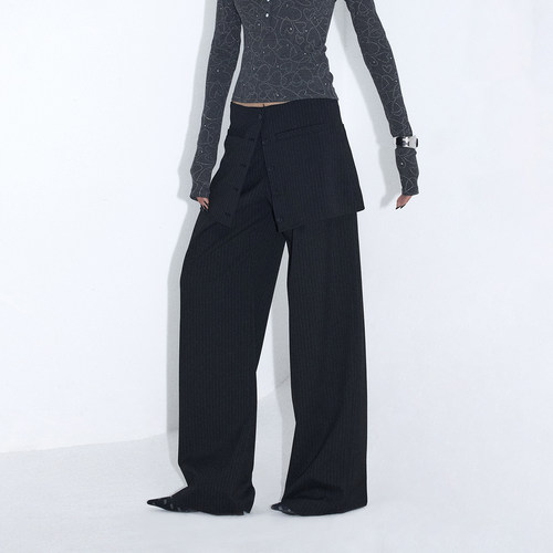 中腰解构ourhour梨形弯刀西装裤