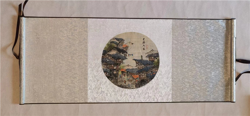 重庆特色伴手礼礼品 夏布画 重庆吊脚楼 外事礼品 重庆特色辨识度