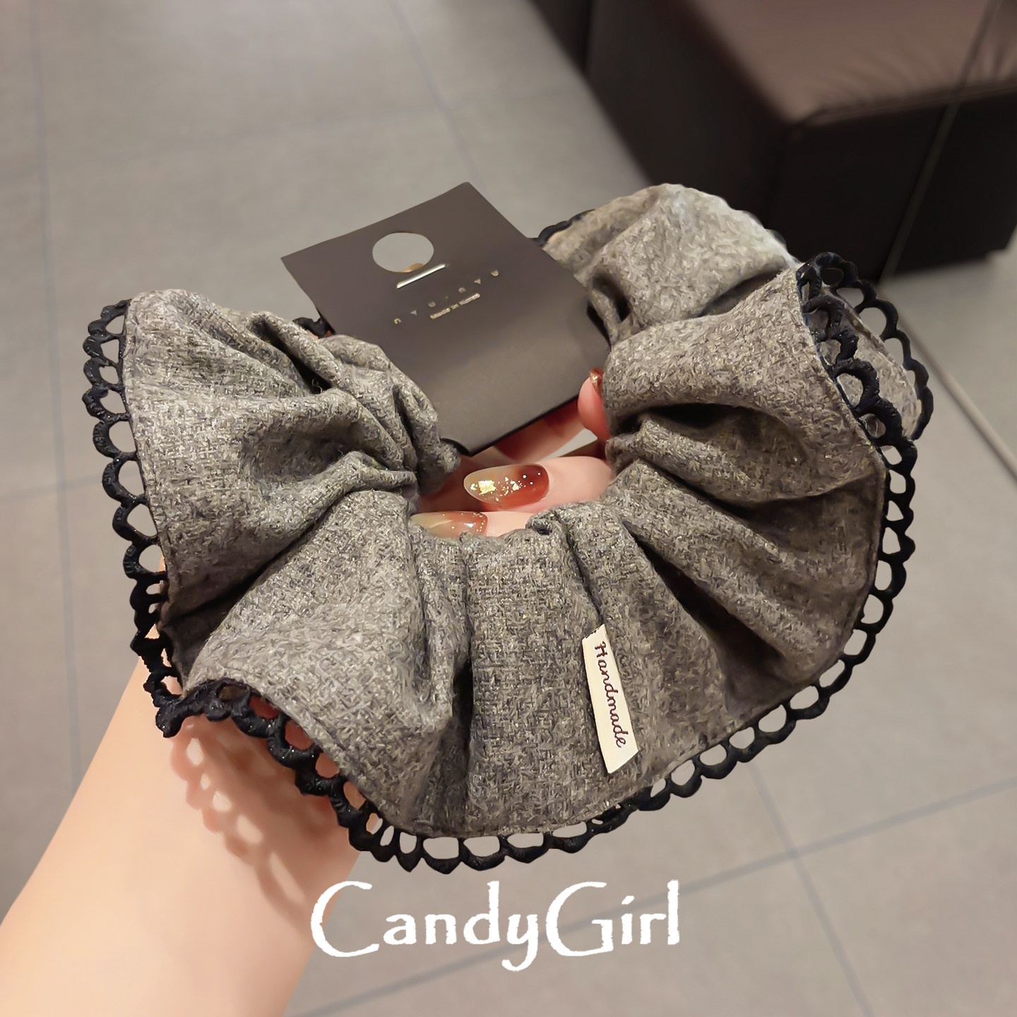 韩国复古花边编织肥肠圈灰色布艺高级感头绳丸子头皮筋耐用发绳女,饰品/流行首饰/时尚饰品新,发饰,淘宝优惠券,粉丝福利购,淘宝优惠卷