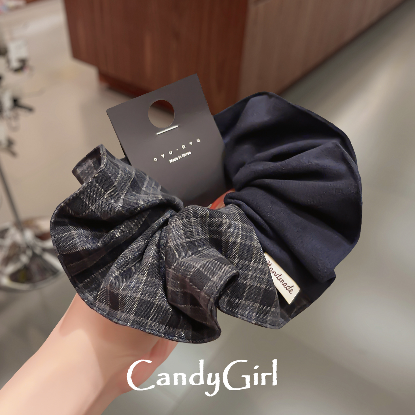 韩国东大门文艺少女撞色发圈