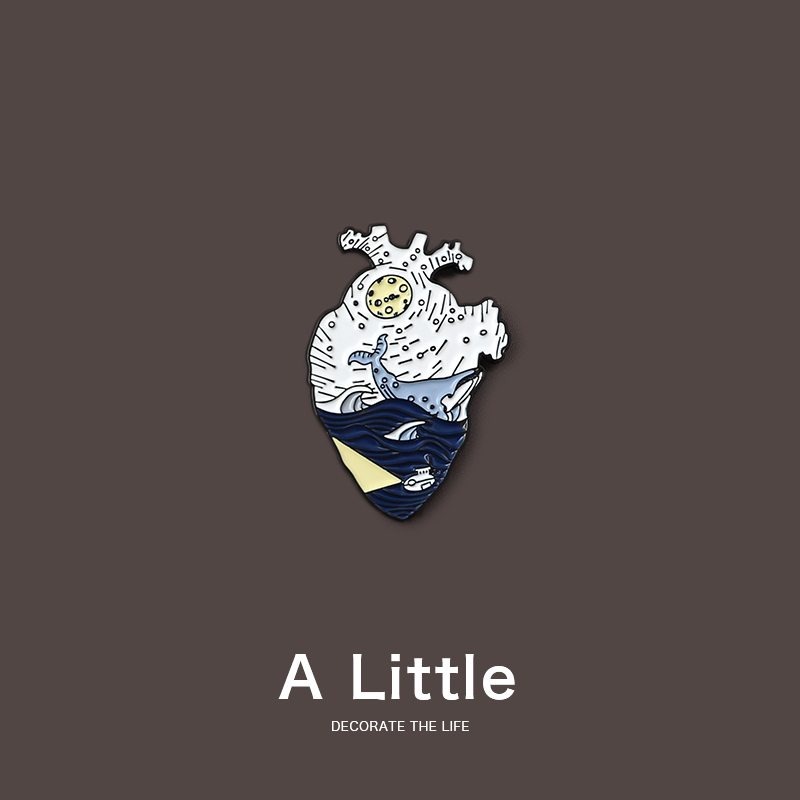 A Little 梵高心脏 胸针男女个性金属徽章创意别针衣服包包装饰品