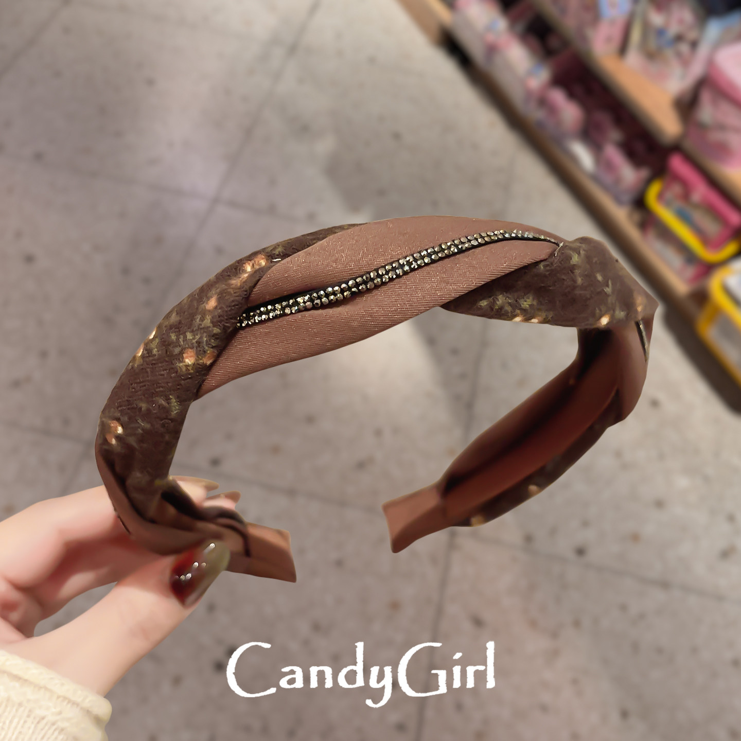 法式带钻麻花辫碎花撞色发箍女2025新款复古头箍显脸小高级感发卡