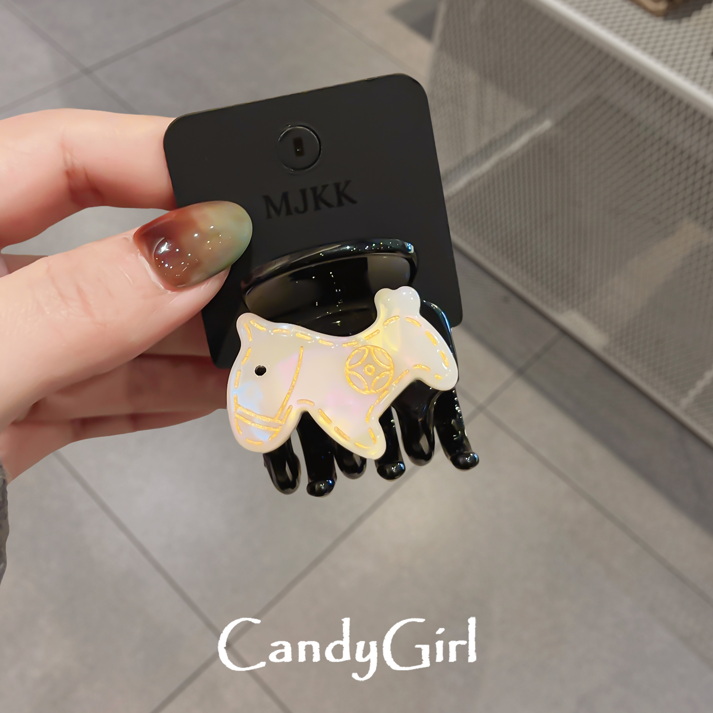 韩国卡通小马发夹女新款醋酸