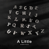 Little迷你字母情侣胸针高档女防走光扣别针领口小胸花西服装 饰