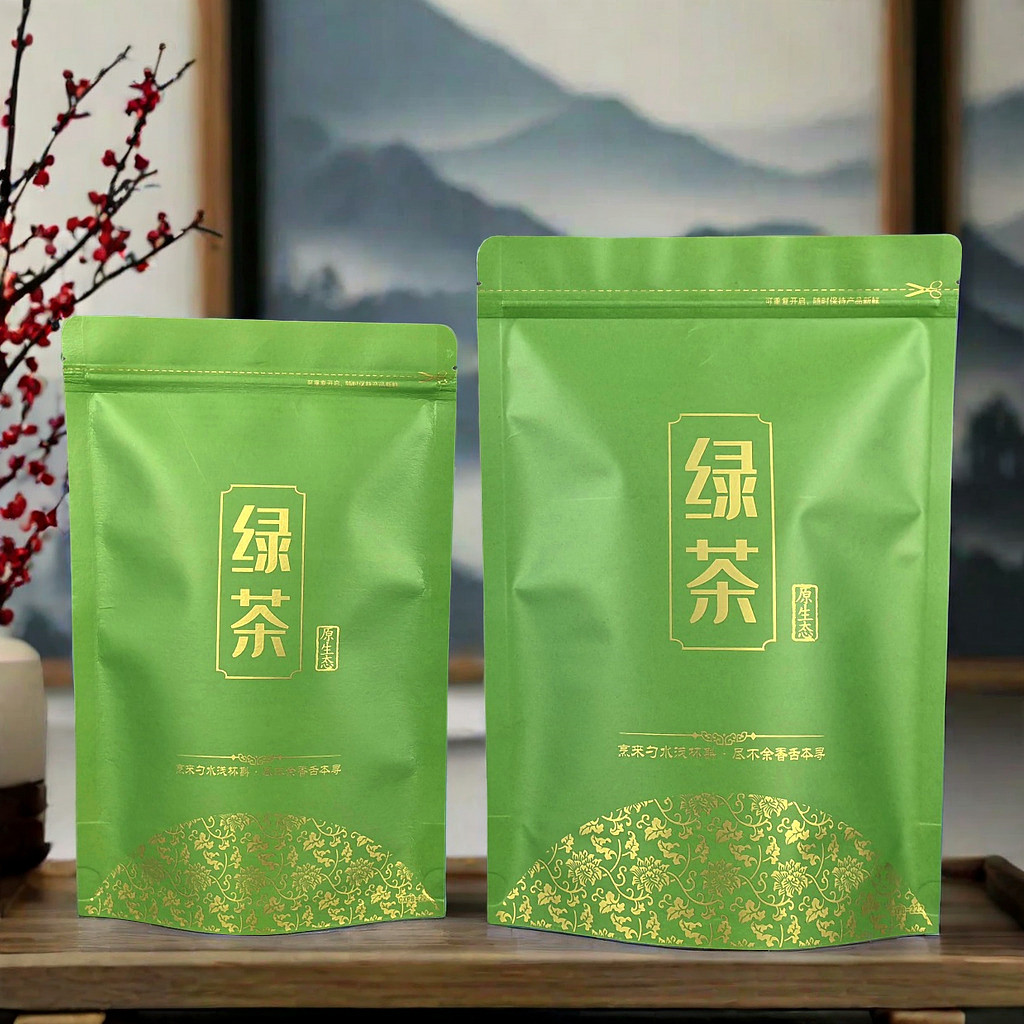 茶叶包装袋通用绿茶自封袋半斤一斤装牛皮纸防潮密封袋存茶封口袋