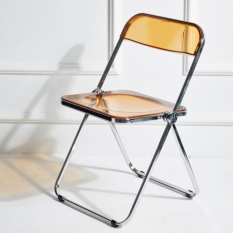 北欧透明亚克力折叠椅子家用餐椅塑料水晶凳子网红ins拍照化妆椅
