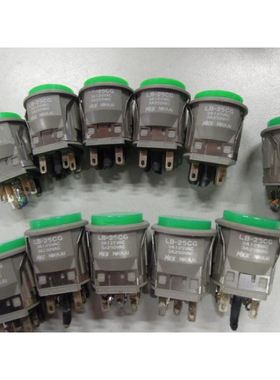 拆机NKK圆形按钮按键开关LB-25CG绿色