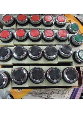 FUJI按钮开关AH25-F孔径25MM红色10个,黑色10个,绿色3个
