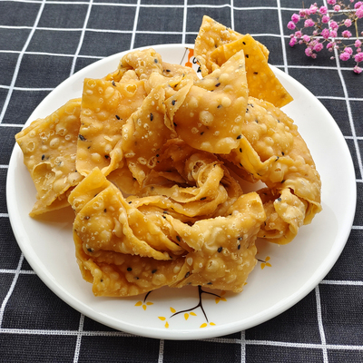 湖北天门翻饺子油炸片子荷叶片