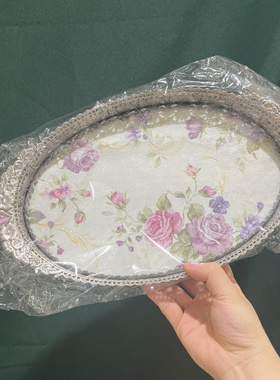 韩国进口正品玫瑰花复古雕花仿古欧式宫廷华丽托盘香薰化妆品桌面