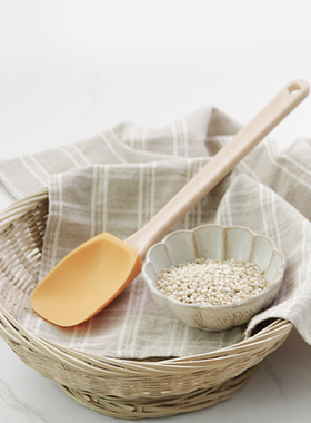 韩国进口黄色刮刀酱料汁抹刀耐高温硅胶朝鲜族韩式刮酱铲清洁盆壁