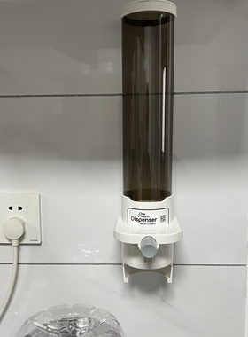 韩国正品纸杯架一触式饮水杯分配器防尘卫生办公单位机场酒店