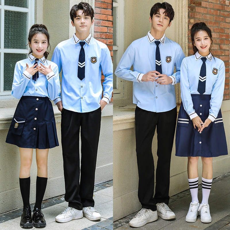 六年级毕业照班服长袖衬衫男女套装初高中学生校服朗诵合唱演出服