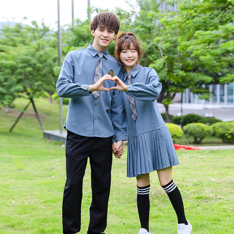 时尚英伦学院风秋连衣裙中小学生校服运动会合唱班服背心马甲套装