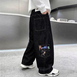 男童春款牛仔裤2026新款洋气儿童春装中大童春秋款休闲裤男孩长裤