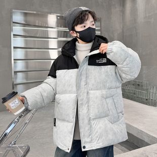 男童冬季棉衣2026新款酷帅中大童冬装外套儿童冬款男孩连帽棉服潮