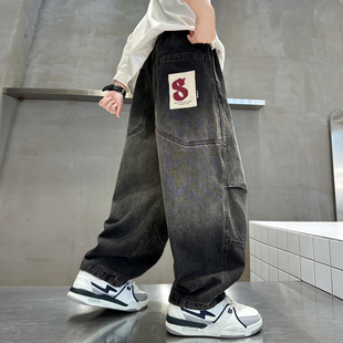 男童春款牛仔裤2026新款酷潮中大童休闲裤儿童春秋季男孩长裤宽松