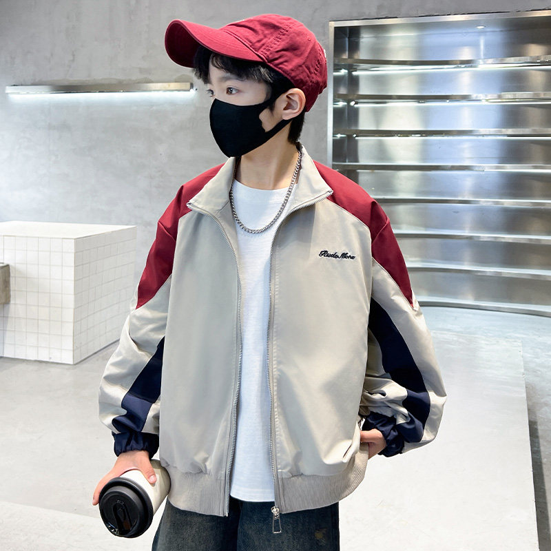 男童外套春秋款2026新款时髦中大童夹克春季儿童装男孩衣服痞帅潮