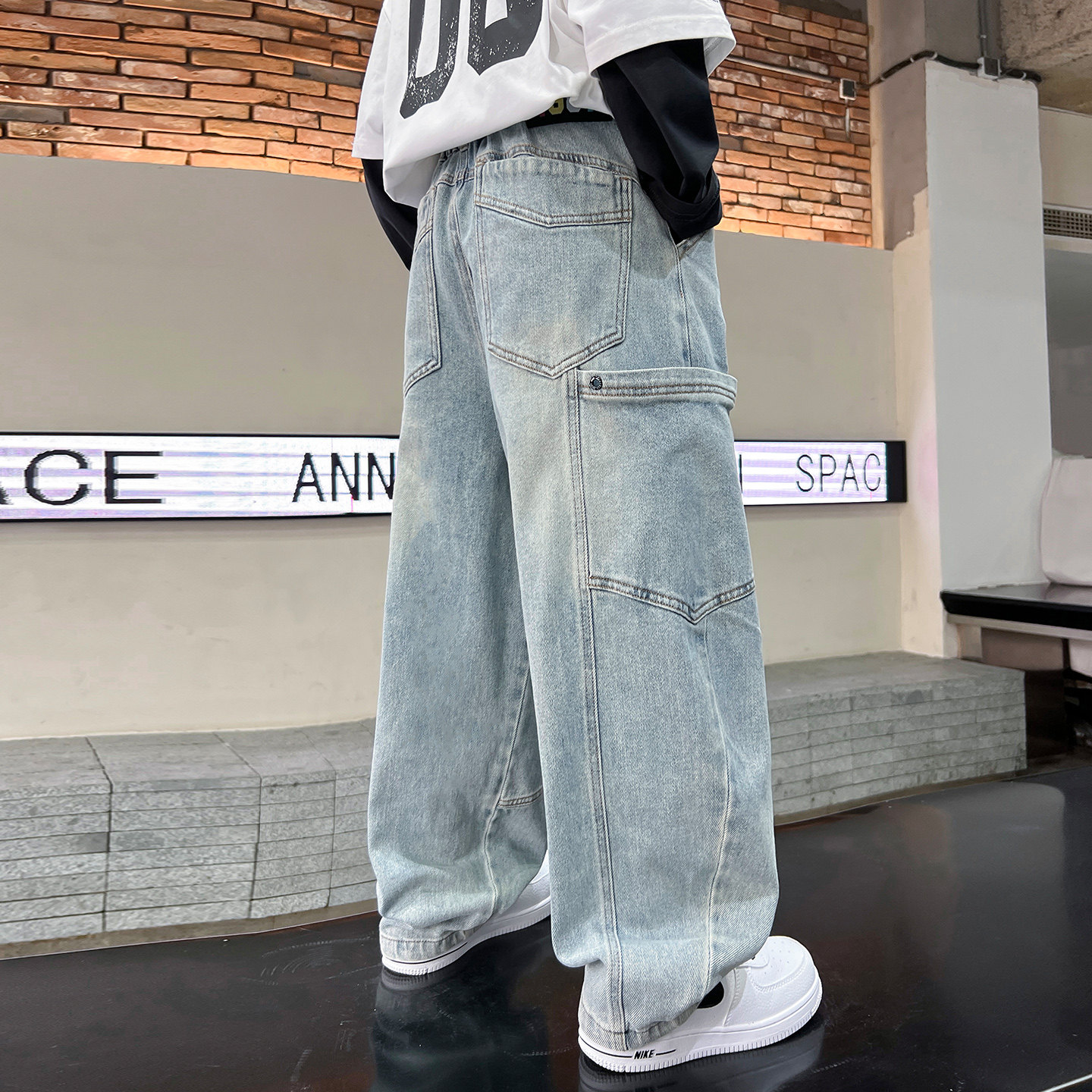 男童工装牛仔裤春款2026新款洋气中大童春秋季休闲裤儿童男孩裤子