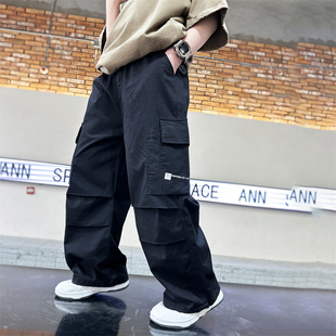 男童春秋款工装裤2025新款洋气中大童秋季直筒裤儿童长裤秋装痞帅