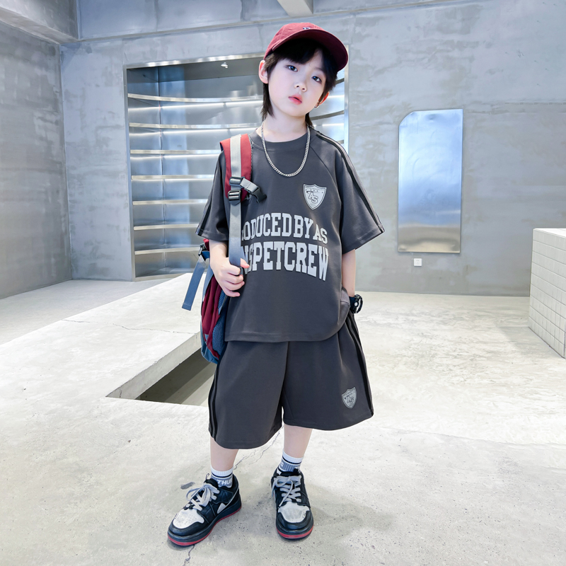 男童夏装运动套装2025新款儿童短袖T恤中大童夏款男孩短裤两件套